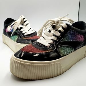 Women's Mix. No. 6 Rainbow Rhinestone Fashion Sneakers. Shoe Size 7.5.